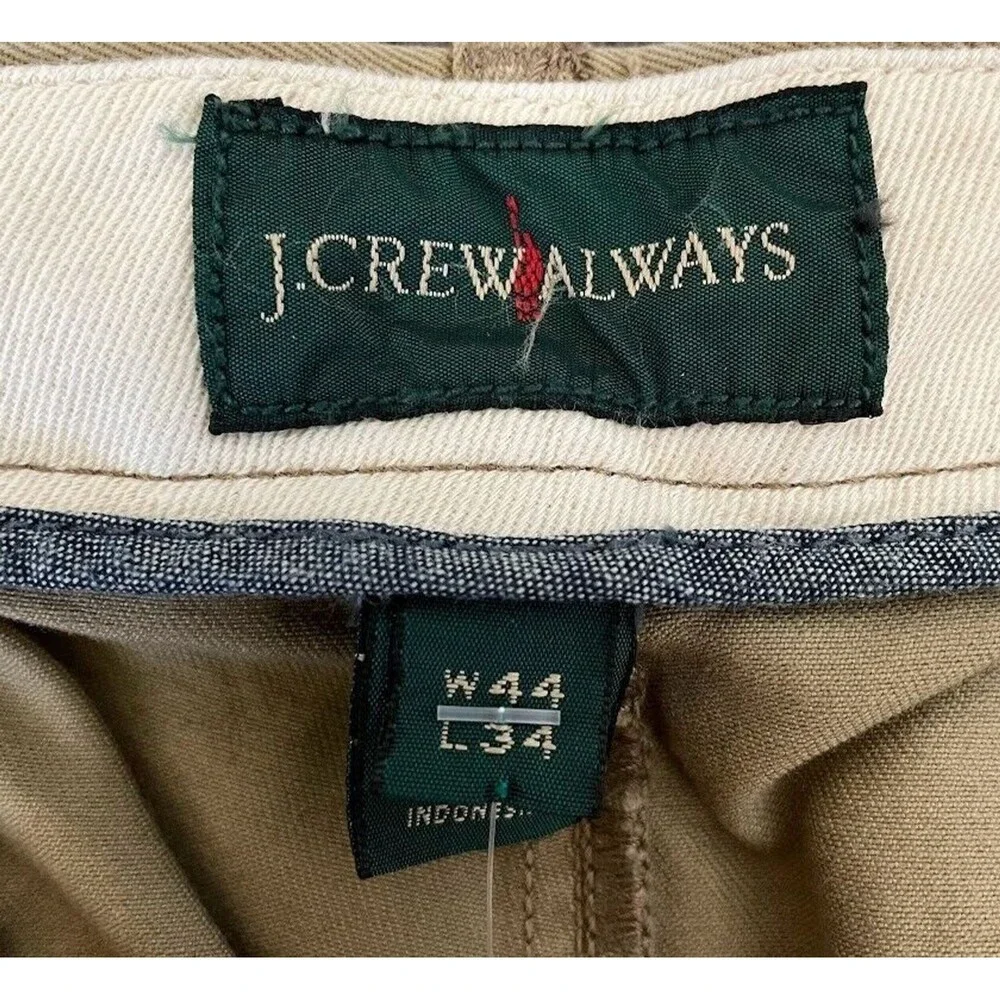 J.Crew 484 Slim Fit Chino Mens 44x34 Beige Flat Front Big & Tall Pants $98 NEW!